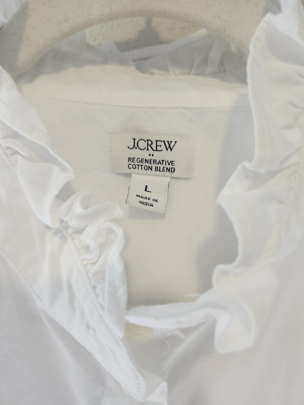 J. Crew White Ruffle Button-Up Top - Picture 4 of 4